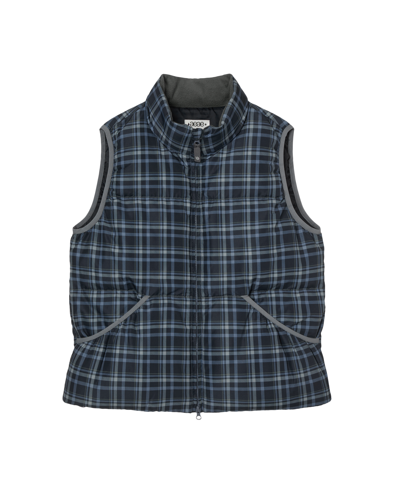 AEAE CHECK PADDED VEST [BLUE]