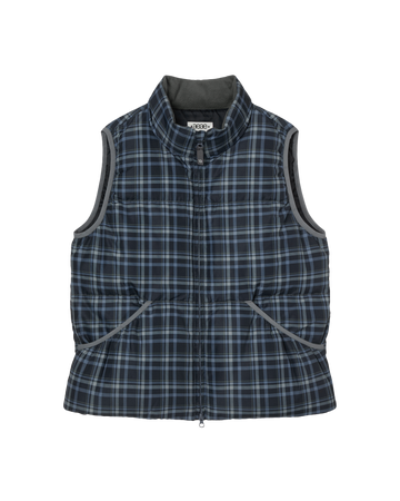 AEAE CHECK PADDED VEST [BLUE]