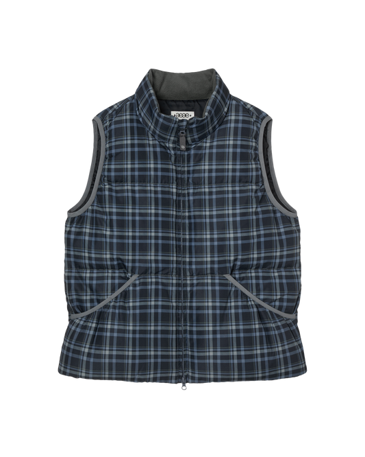AEAE CHECK PADDED VEST [BLUE]