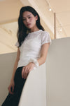 General Idea WOMAN Floral Sheer Short Sleeve T-Shirt