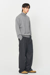General Idea MAN One-Tuck Wide Fleece Slacks [CHARCOAL]