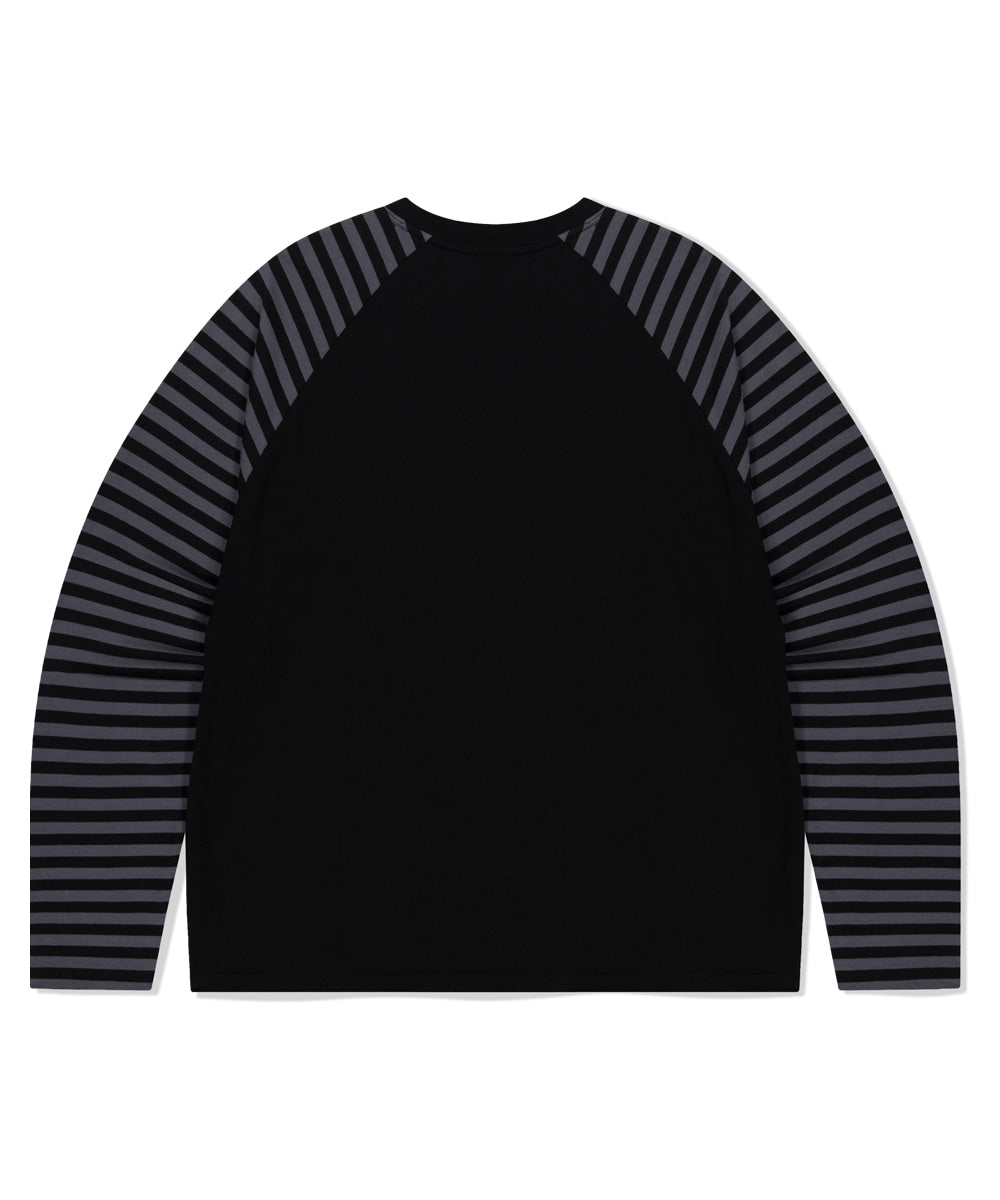 Mahagrid Rock Star Raglan Stripe Long Sleeve Tee