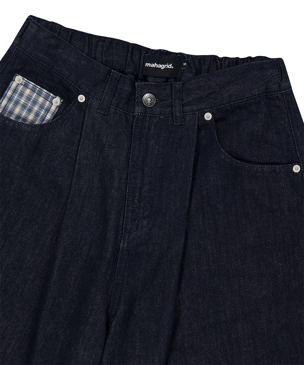 Mahagrid Bermuda Check Pocket Denim Short [Indigo]