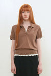 General Idea WOMAN Airy Essential Collar Half Knit