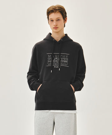 Marithé François Girbaud CLASSIC LOGO APPLIQUE MIX HOODIE charcoal