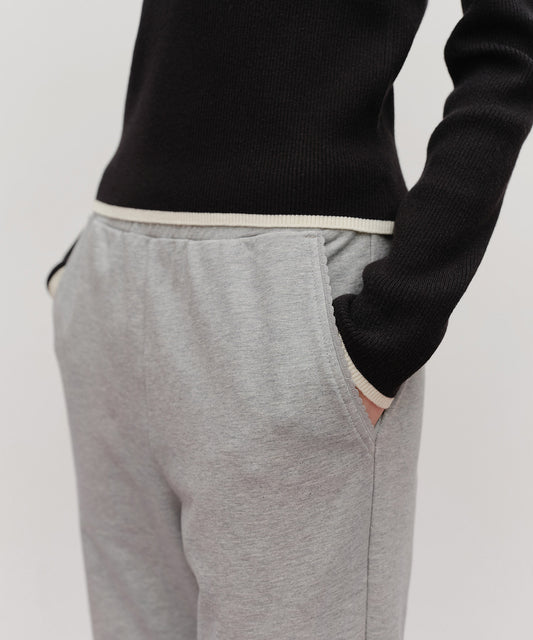 Marithé François Girbaud W Lace Point Boots Cut Sweat Pants Heather Gray