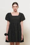 General Idea WOMAN Wrinkle Volume Puff One-Piece [BLACK]