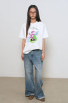 General Idea WOMAN Dancing Cat Oversized Short Sleeve T-Shirt [LIME]