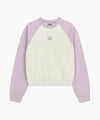 Marithé François Girbaud W BLOCK CLASSIC LOGO RAGLAN CROP SWEATSHIRT charcoal