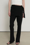 General Idea WOMAN Skirt Layered Bootcut Slacks [BLACK]