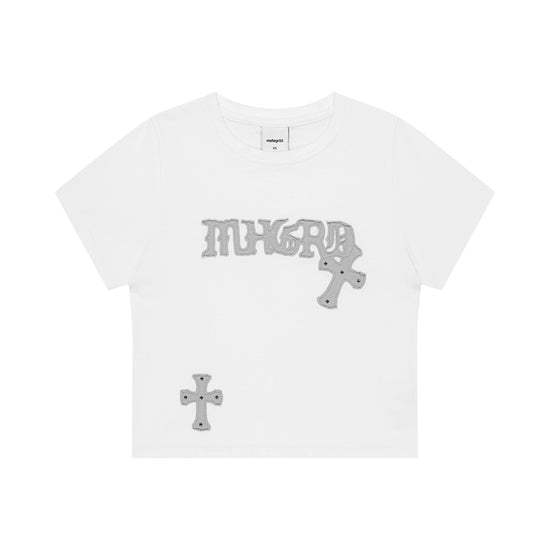 Mahagrid Gothic Applique Crop Tee