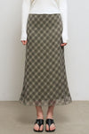 General Idea WOMAN Check Sheer Long Skirt