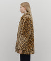 Marithé François Girbaud Women's Mid-Length Shearling Fur Coat in Ivory