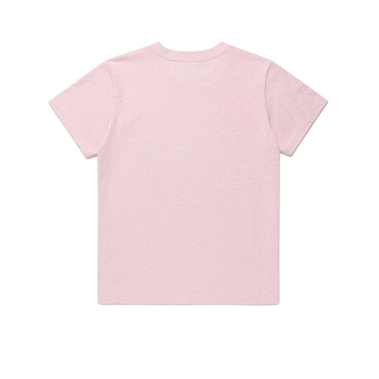 Cavish Women's Twin Heart Applique Short Sleeve T-Shirt [Pink]