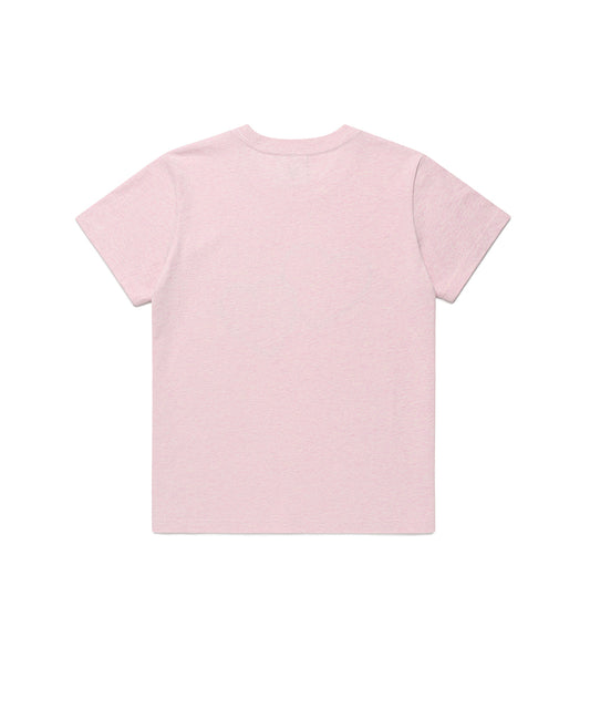 Cavish Women's Twin Heart Applique Short Sleeve T-Shirt [Pink]