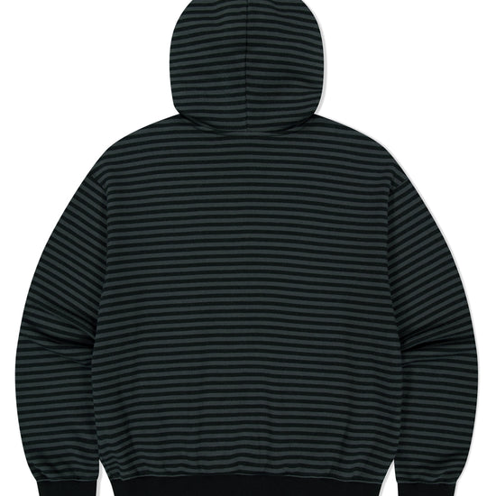 Mahagrid Empty Stripe Zip Up Hoodie Black