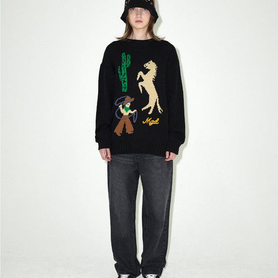 Mahagrid Eagle Knit Bucket Hat