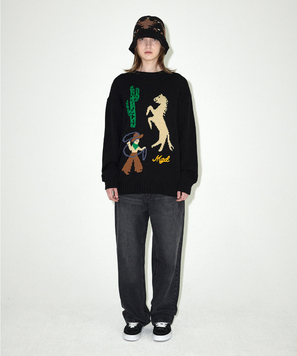 Mahagrid Eagle Knit Bucket Hat