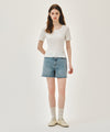Marithé François Girbaud W SQUARE NECK LACE DETAIL TEE