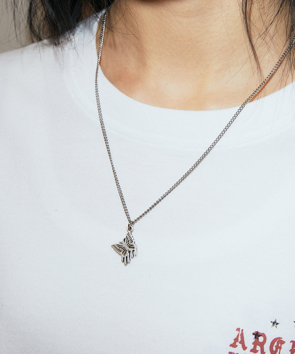 Mahagrid Melting Butterfly Necklace [Silver]