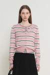 General Idea WOMAN Multi Stripe Crew Neck Cardigan