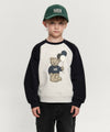 Marithé François Girbaud Kids Balloon Doodle Bear Raglan Sweatshirt Burgundy