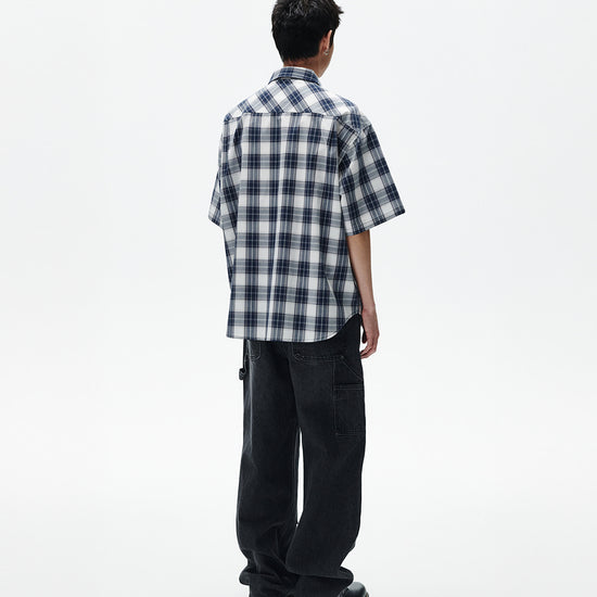 Mahagrid Ombre Check Half Shirt