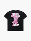 ADLV Fuzzy Font Rabbit Short Sleeve T-Shirt