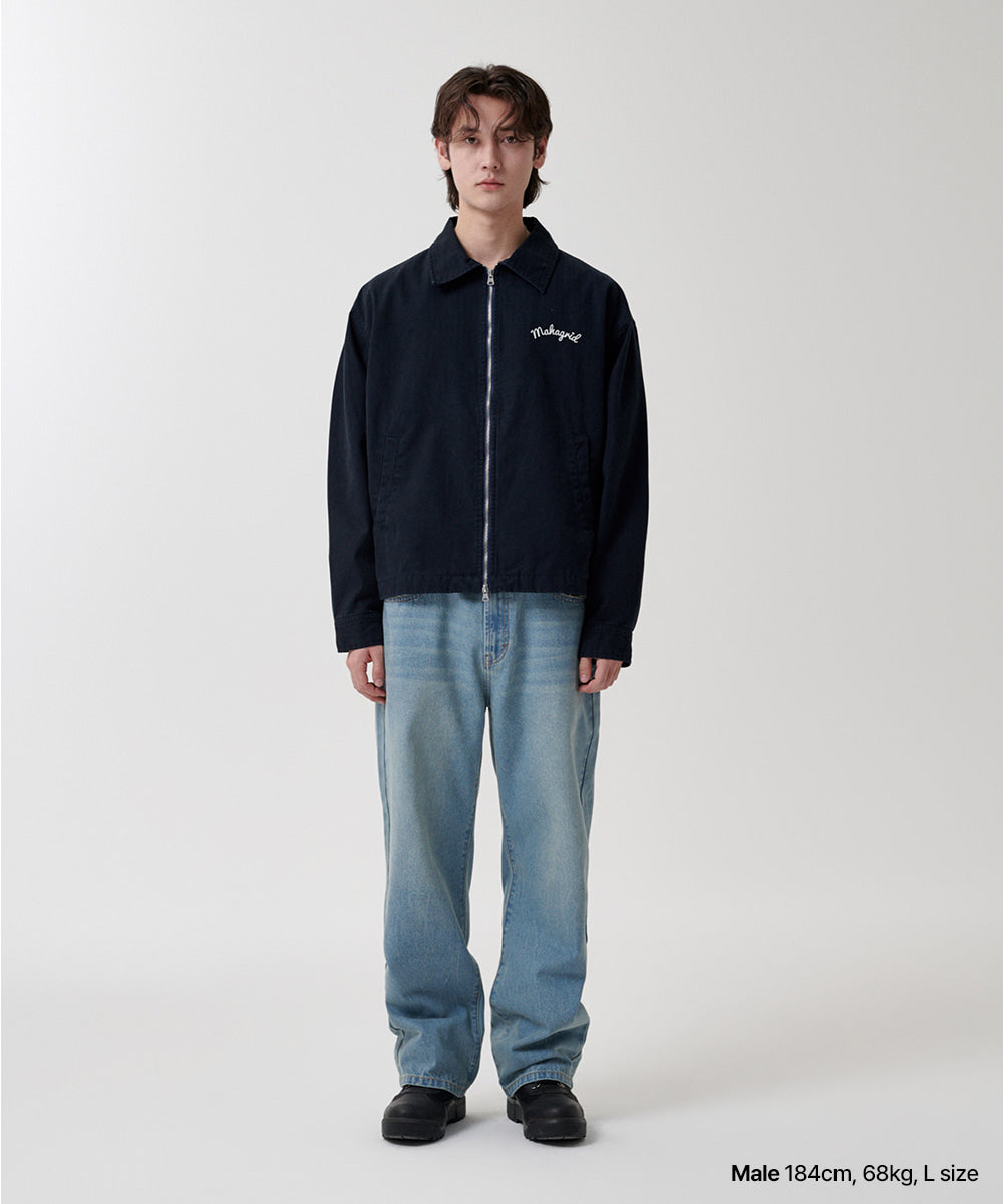 Mahagrid Washed Drizzler Blouson Jacket