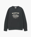 Marithé François Girbaud Winery Applique Logo Overfit Sweatshirt Charcoal