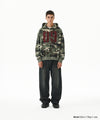 Mahagrid Camo Applique Zip Up Hoodie