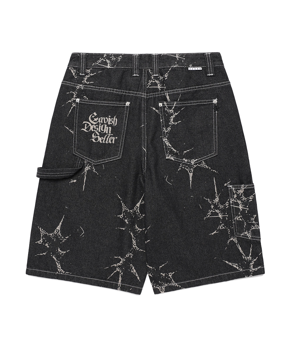 Cavish PRINTED CARPENTER DENIM SHORTS