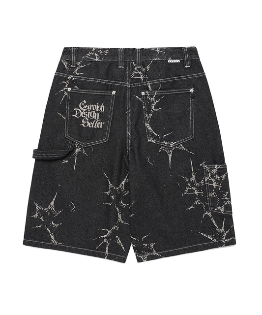 Cavish PRINTED CARPENTER DENIM SHORTS