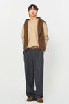 General Idea MAN One-Tuck Wide Fleece Slacks [CHARCOAL]