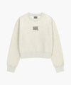 Marithé François Girbaud W FLOWER CLASSIC LOGO CROP SWEATSHIRT oatmeal
