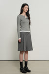General Idea WOMAN Henry Neck Layered Knit Pullover
