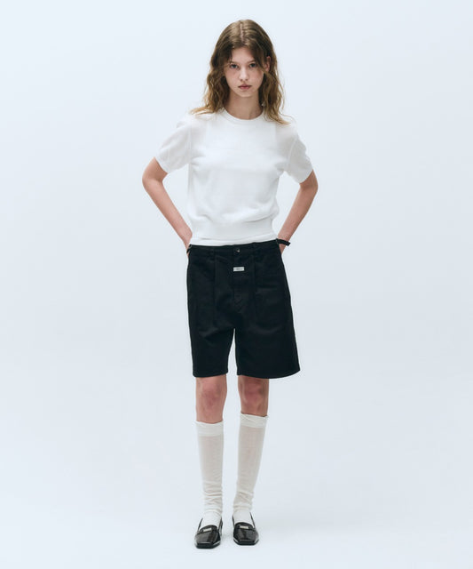 Marithé François Girbaud W ONE TUCK COTTON BERMUDA PANTS