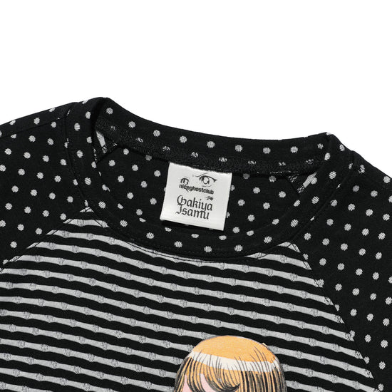 Nice Ghost Club Gakiya Isamu Stripe 3/4 Sleeve Tee [Black]