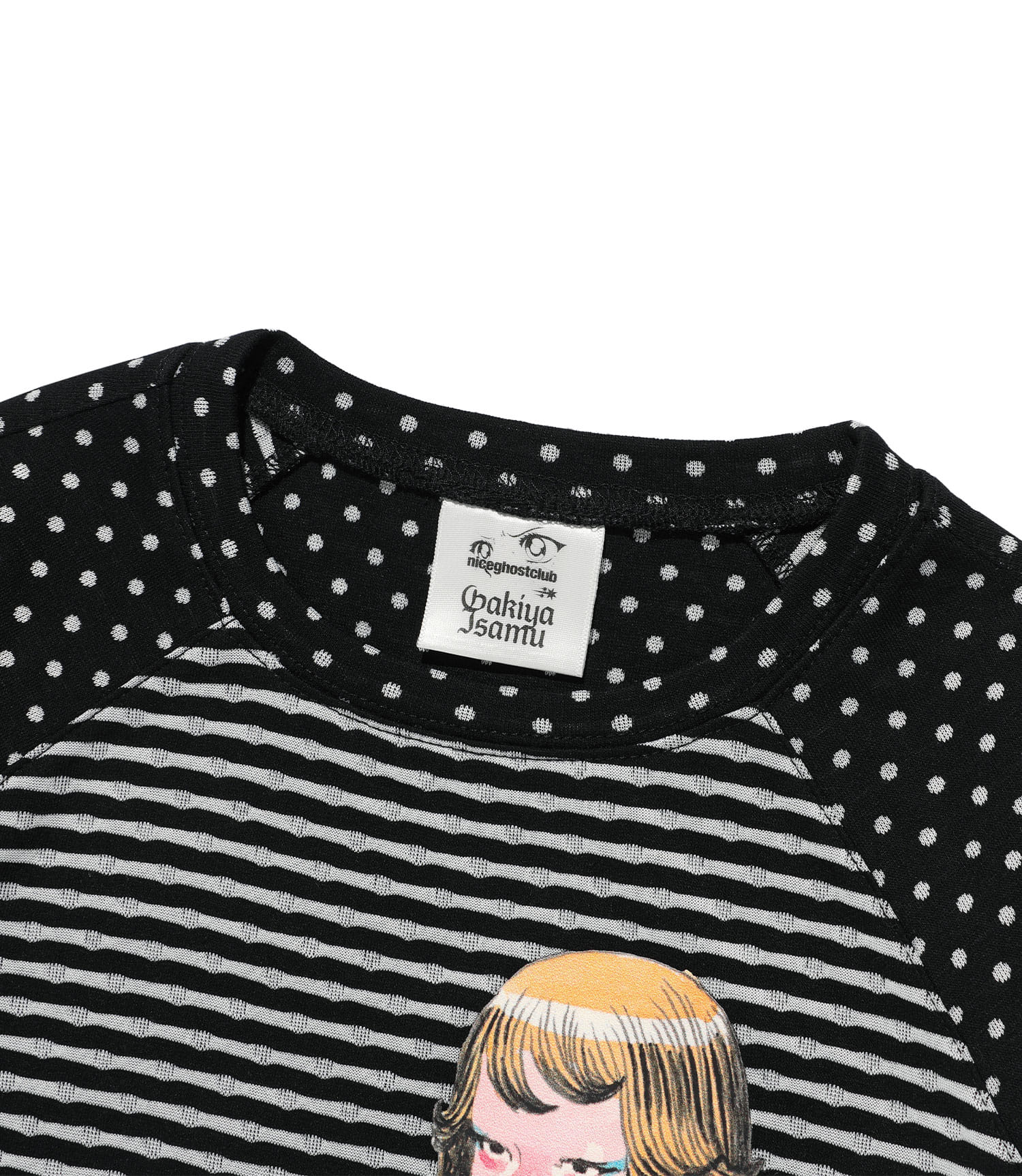 Nice Ghost Club Gakiya Isamu Stripe 3/4 Sleeve Tee [Black]