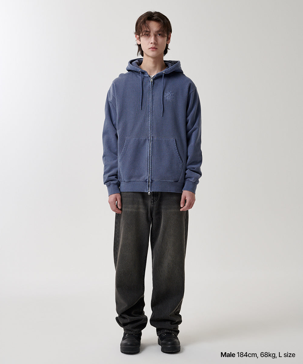 Mahagrid SUN LOGO PIGMENT ZIP UP HOODIE