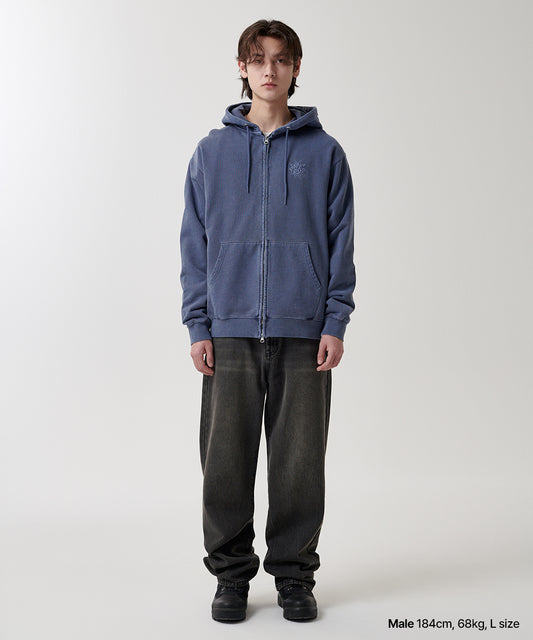 Mahagrid SUN LOGO PIGMENT ZIP UP HOODIE