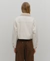 Marithé François Girbaud Women's Crop Shearling Denim Jacket in Ecru