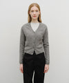 Marithé François Girbaud W V-NECK CROP CARDIGAN heather gray