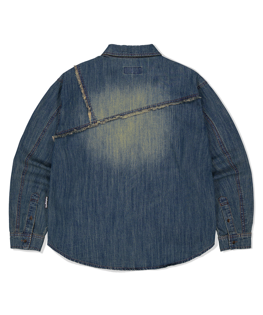 Mahagrid Star Raw Cut Denim Shirt