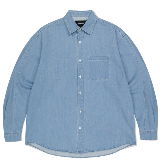 Mahagrid Stitched Denim Shirt