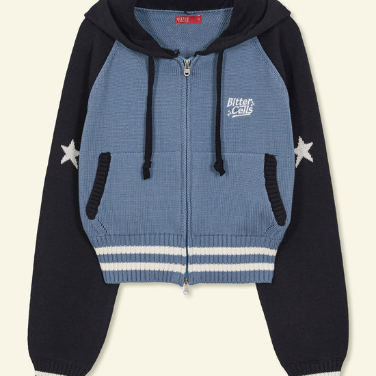 Bitter Cells Star Knit Hoodie-Black