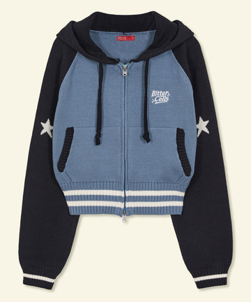Bitter Cells Star Knit Hoodie-Black