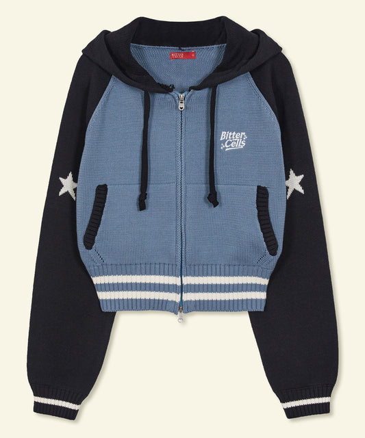 Bitter Cells Star Knit Hoodie-Black