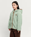 Marithé François Girbaud Kids Classic Logo Fleece Hoodie Zip-Up Ivory