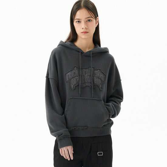 Mahagrid Raw Cut Pray Crop Hoodie